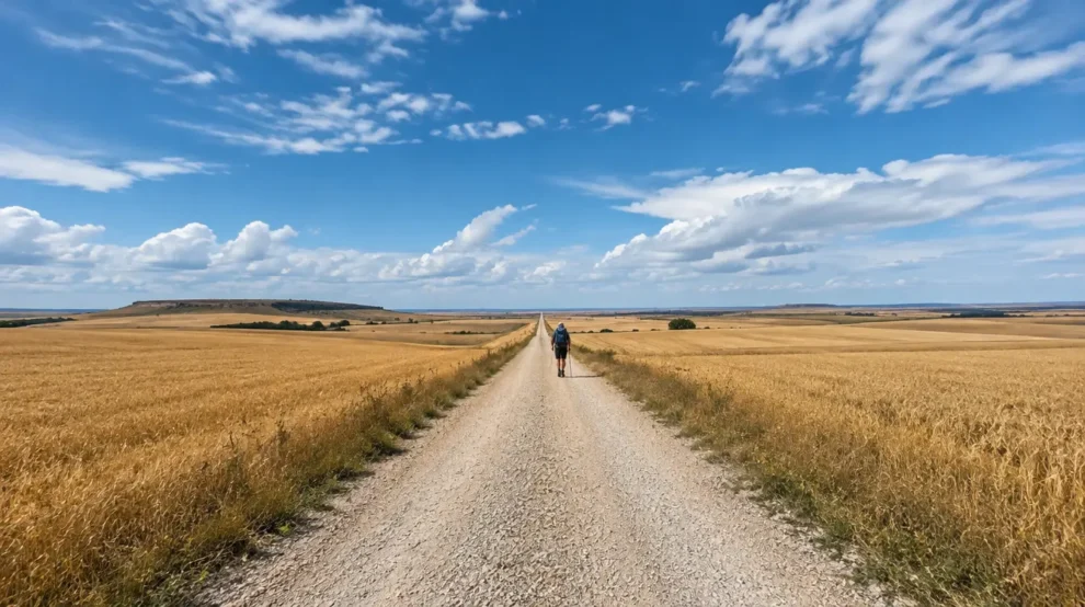 Paisagem da etapa de Burgos a Hornillos del Camino no Caminho Francês