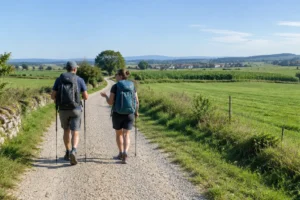 Trilha suave e plana, um dos trechos do Caminho de Santiago mais fácil para iniciantes