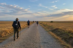 Peregrinos espaçados na Meseta: o Caminho de Santiago não é competição