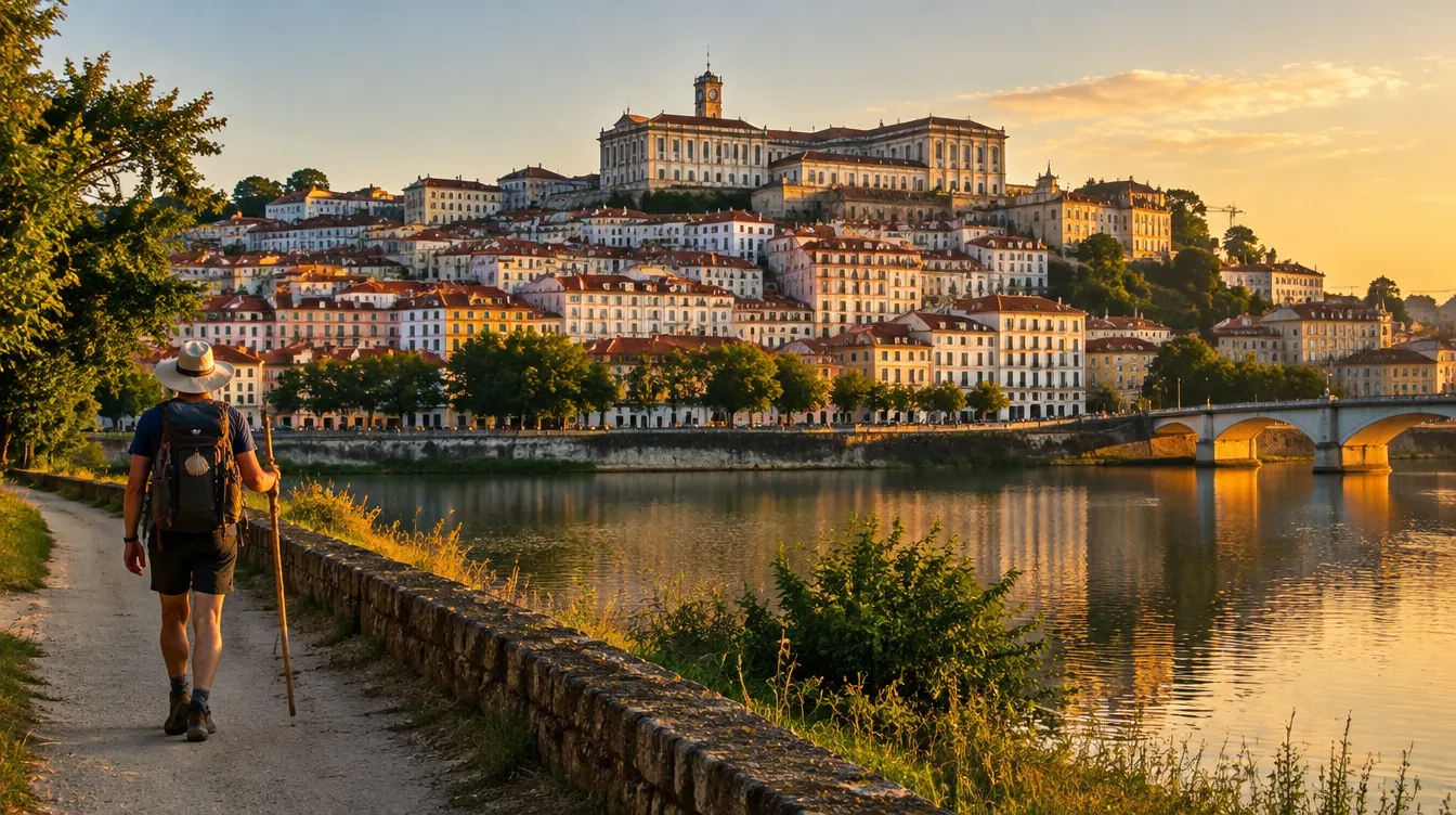 Coimbra e o rio Mondego no trecho de Lisboa ao Porto do Caminho Português