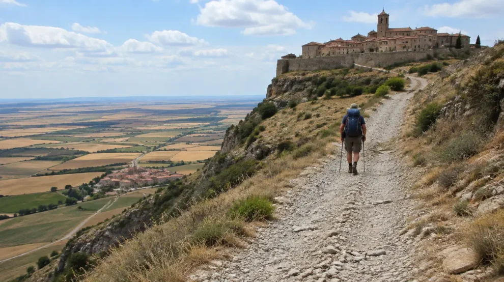 Paisagem da etapa de Castrojeriz a Frómista no Caminho Francês