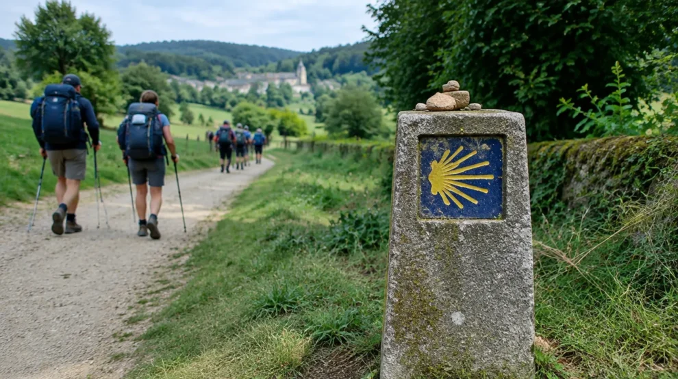 Marco quilométrico perto de Sarria, início dos últimos 100 km do Caminho de Santiago