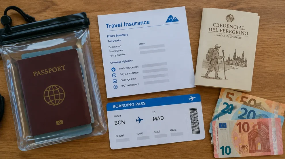 Passaporte, seguro, credencial e cartão de embarque: documentos para o Caminho de Santiago