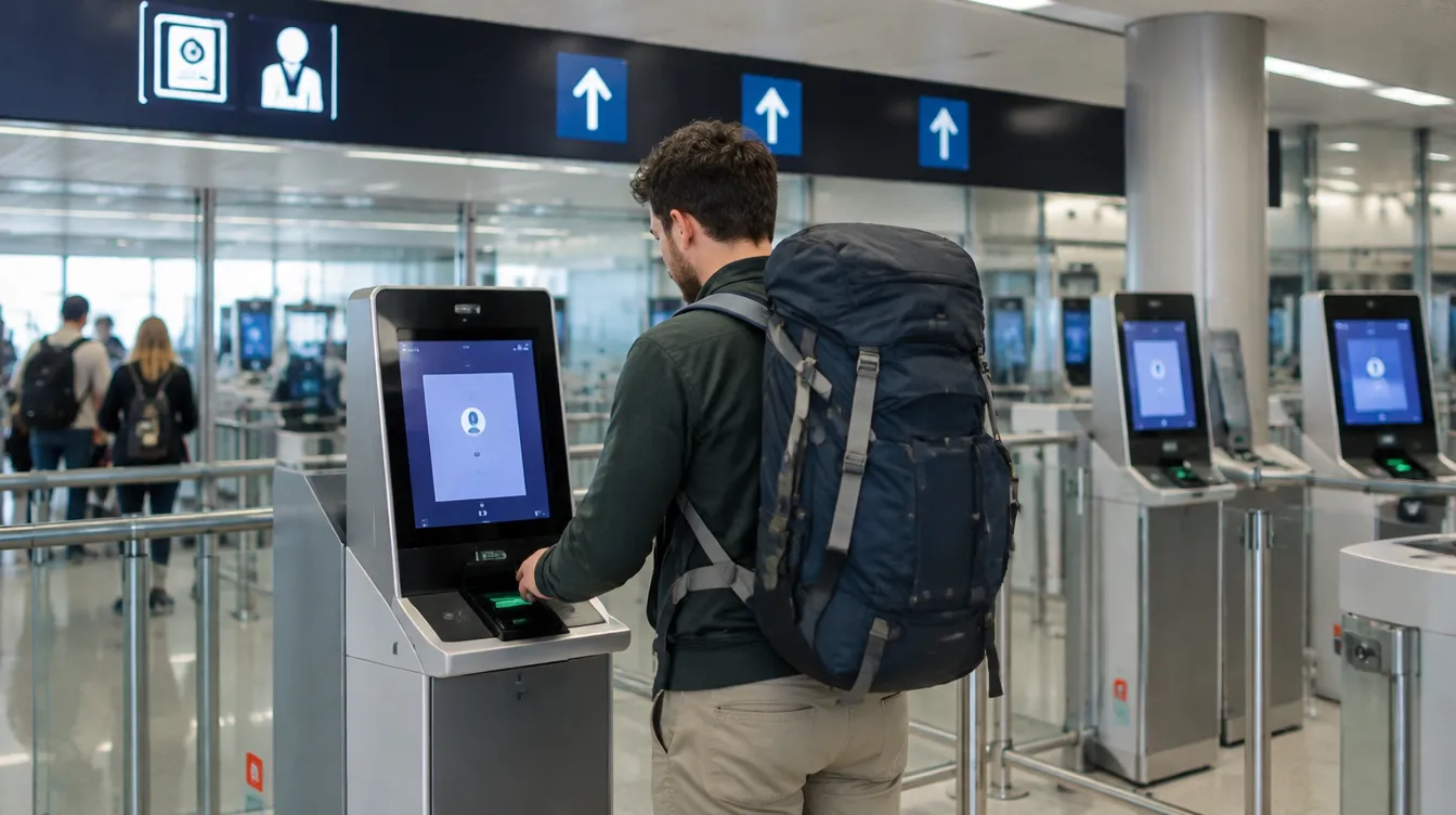 Controle de fronteira com quiosques automáticos na entrada na Europa de brasileiros a caminho de Santiago