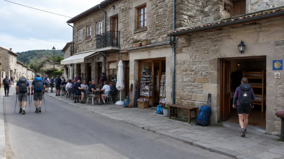 Vilarejo com bar, mercado e albergue: etapas com serviços no Caminho de Santiago