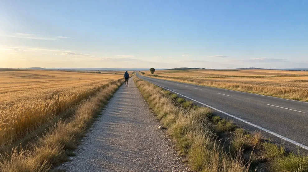 Paisagem da etapa de Frómista a Carrión de los Condes no Caminho Francês