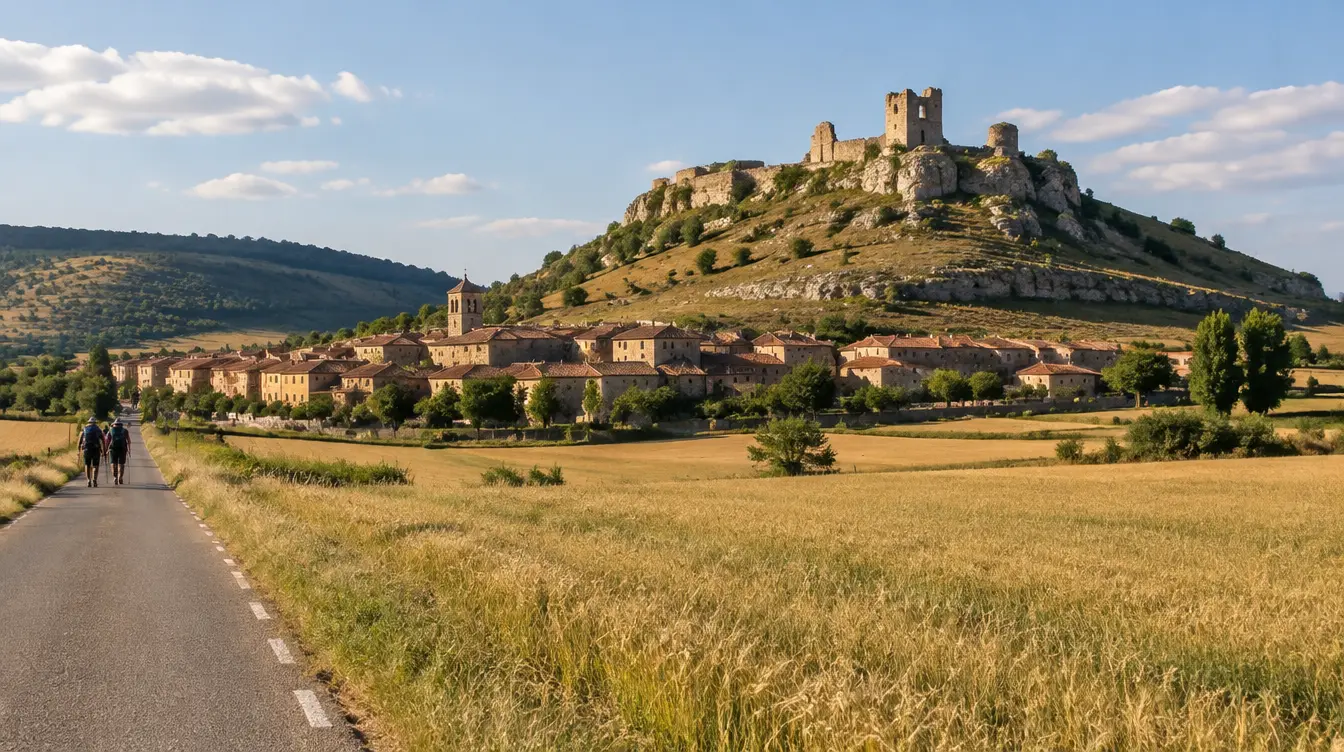 Peregrino no percurso de Hornillos del Camino a Castrojeriz, Caminho Francês