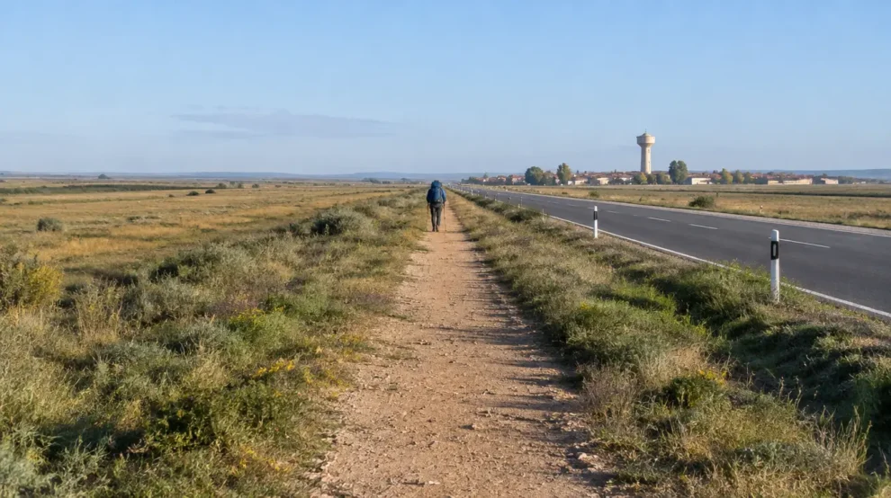 Paisagem da etapa de León a San Martín del Camino no Caminho Francês