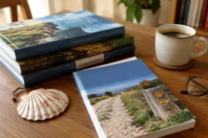 Livros sobre peregrinação com concha sobre a mesa: livros e filmes sobre o Caminho de Santiago