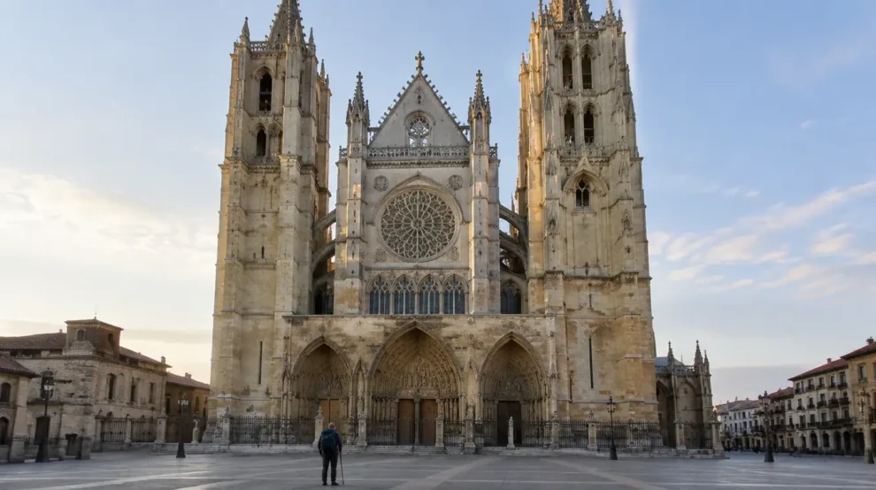 Paisagem da etapa de Mansilla de las Mulas a León no Caminho Francês