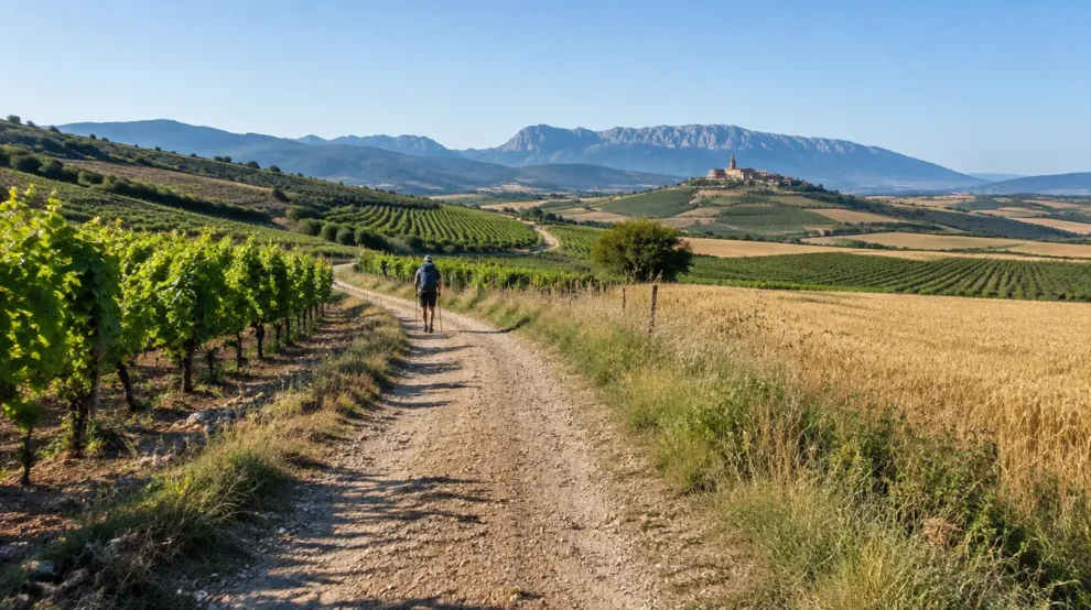 Paisagem da etapa de Nájera a Santo Domingo de la Calzada no Caminho Francês