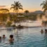 Ilustração de piscinas termais com vapor em hotel de Caldas Novas