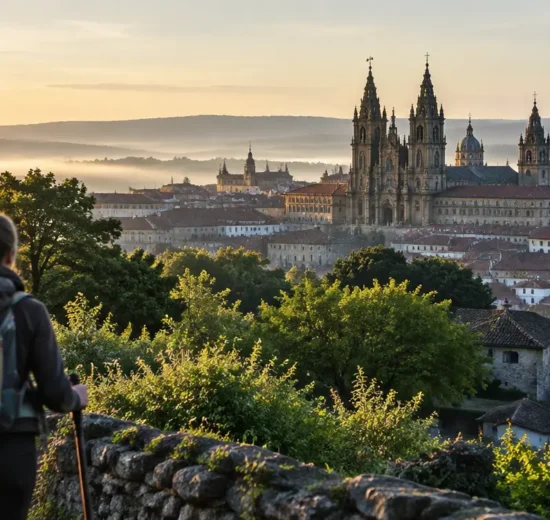 Paisagem da etapa de Padrón a Santiago no Caminho Português