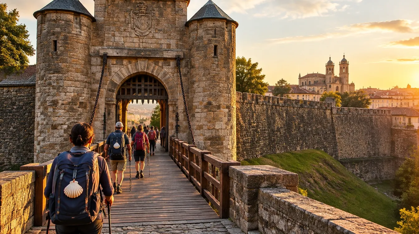 Muralhas e portal de entrada de Pamplona no Caminho de Santiago