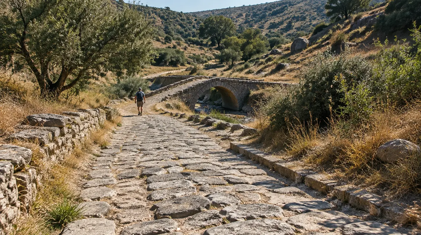 Peregrino no percurso de Puente la Reina a Estella, Caminho Francês