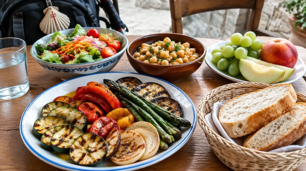 Prato vegetariano para quem tem restrições alimentares no Caminho de Santiago