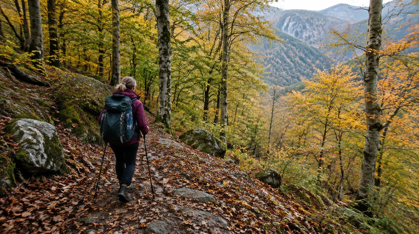 Bosque de faias na descida para Roncesvalles, vindo de Saint-Jean-Pied-de-Port