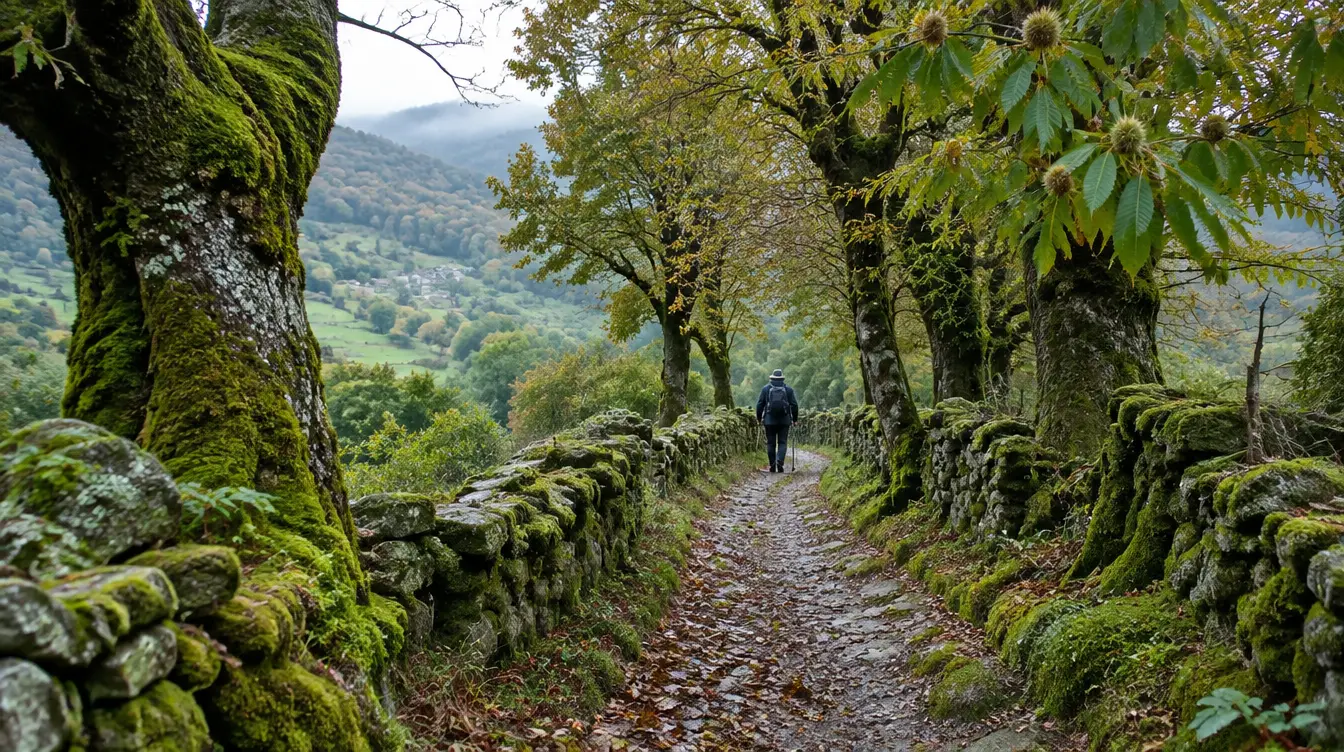 Peregrino no percurso de Triacastela a Sarria, Caminho Francês