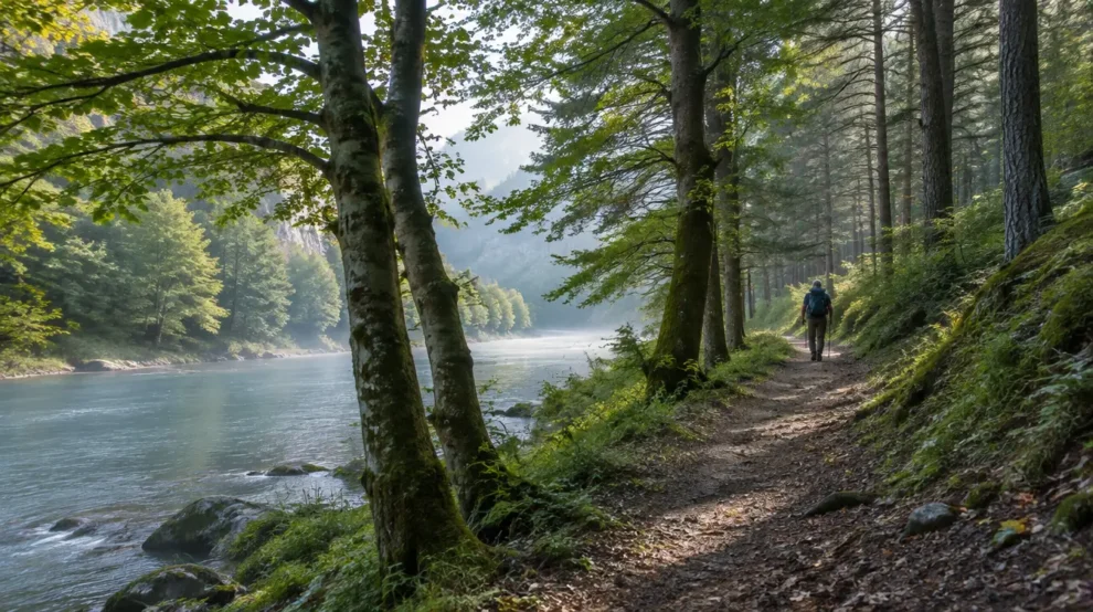 Paisagem da etapa de Zubiri a Pamplona no Caminho Francês
